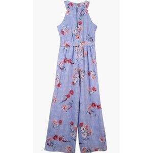 Zunie Girls  Floral Burnout Chiffon Walkthrough Sleeveless Dress Size 8 Periwink